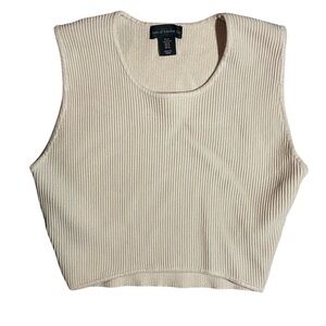 House of Harlow 1960 Ribbed Beige Crop Top